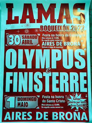 Fechas, información, programa, cartel, imágenes, mapa y ubicación de A Candelaria e Santo Cristo de Lamas  en  Boqueixón