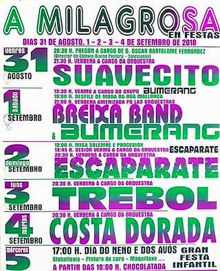 Fechas, información, programa, cartel, imágenes, mapa y ubicación de A Milagrosa (2024)  en  Lugo