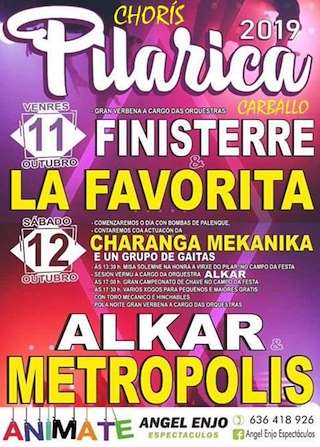 Fechas, información, programa, cartel, imágenes, mapa y ubicación de A Pilarica  en  Carballo