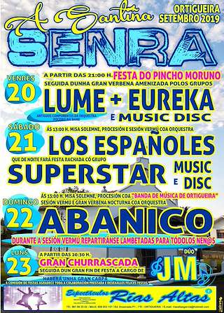 Fechas, información, programa, cartel, imágenes, mapa y ubicación de A Santiña de Senra  en  Ortigueira