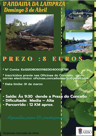 Fechas, información, programa, cartel, imágenes, mapa y ubicación de VII Andaina da Lamprea  en  Arbo