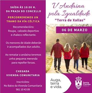 Fechas, información, programa, cartel, imágenes, mapa y ubicación de VII Andaina pola Igualdade Terra de Xallas  en  Santa Comba