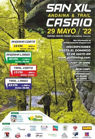 Fechas, información, programa, cartel, imágenes, mapa y ubicación de III Andaina & Trail San Xil Casaio  en  Carballeda de Valdeorras