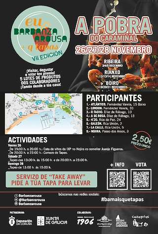 Fechas, información, programa, cartel, imágenes, mapa y ubicación de X Barbanza Arousa + Q Tapas  en  A Pobra do Caramiñal
