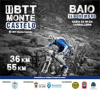 Fechas, información, programa, cartel, imágenes, mapa y ubicación de III BTT Monte Castelo  en  Zas