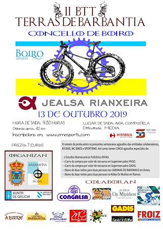 Fechas, información, programa, cartel, imágenes, mapa y ubicación de II BTT Terras de Barbantia  en  Boiro