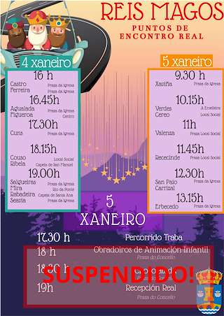 Fechas, información, programa, cartel, imágenes, mapa y ubicación de Cabalgata de Reis  (2025)  en  Coristanco