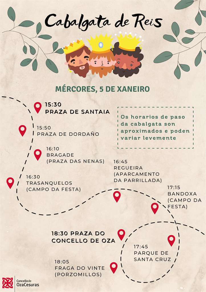 Cabalgata de Reis (2025) en Oza Cesuras