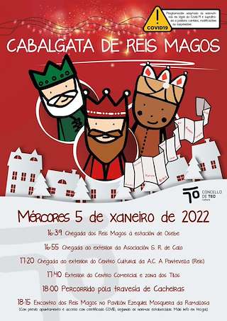 Fechas, información, programa, cartel, imágenes, mapa y ubicación de Cabalgata de Reis (2025)  en  Teo