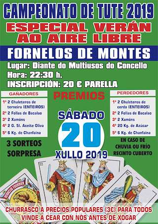 Fechas, información, programa, cartel, imágenes, mapa y ubicación de Campeonato de Tute   en  Fornelos de Montes