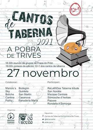 Fechas, información, programa, cartel, imágenes, mapa y ubicación de XVII Cantos de Taberna  en  A Pobra de Trives