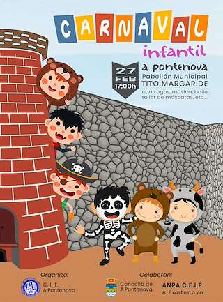 Fechas, información, programa, cartel, imágenes, mapa y ubicación de Carnaval Infantil  en  A Pontenova
