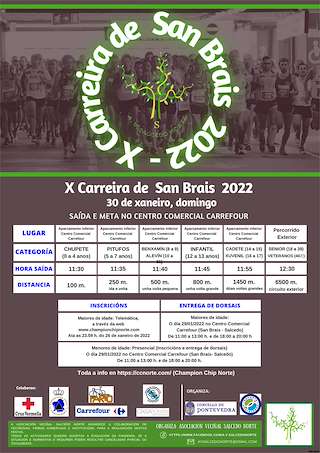 Fechas, información, programa, cartel, imágenes, mapa y ubicación de XII Carreira Pedestre San Brais  en  Pontevedra