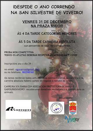 Fechas, información, programa, cartel, imágenes, mapa y ubicación de XXIV Carreira Popular de San Silvestre (2024)  en  Viveiro