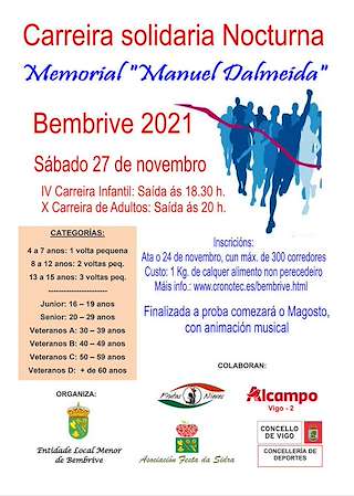 Fechas, información, programa, cartel, imágenes, mapa y ubicación de Carreira Solidaria Nocturna de Bembrive  en  Vigo
