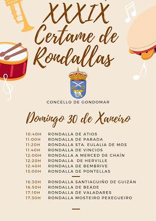 Fechas, información, programa, cartel, imágenes, mapa y ubicación de XLI Certame de Rondallas  en  Gondomar