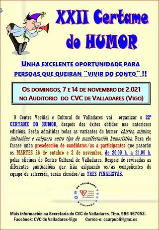 Fechas, información, programa, cartel, imágenes, mapa y ubicación de XXIV Certame do Humor de Valladares  en  Vigo