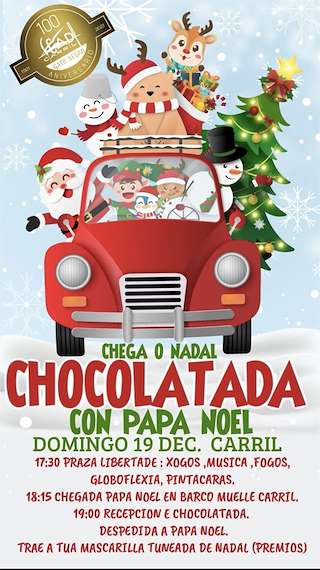 Fechas, información, programa, cartel, imágenes, mapa y ubicación de Chocolatada con Papá Noel  en  Vilagarcía de Arousa