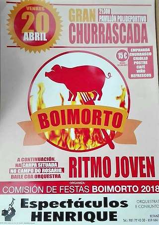 Fechas, información, programa, cartel, imágenes, mapa y ubicación de Churrascada Popular  en  Boimorto
