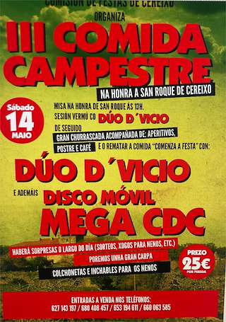 Fechas, información, programa, cartel, imágenes, mapa y ubicación de V Comida Campestre de Cereixo  en  Vimianzo