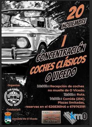 Fechas, información, programa, cartel, imágenes, mapa y ubicación de III Concentración Coches Clásicos  en  O Vicedo