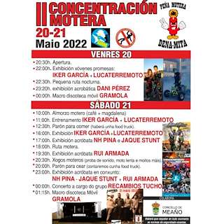 Fechas, información, programa, cartel, imágenes, mapa y ubicación de IV Concentración Moteira Dena-Mita  en  Meaño
