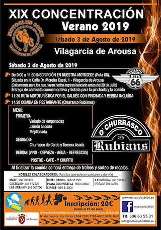 Fechas, información, programa, cartel, imágenes, mapa y ubicación de XX Concentración Motoclub 36600  en  Vilagarcía de Arousa