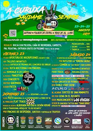 Fechas, información, programa, cartel, imágenes, mapa y ubicación de VIII Concentración Mototurística A Curuxa (2024)  en  Quiroga