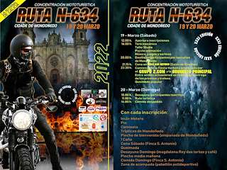 Fechas, información, programa, cartel, imágenes, mapa y ubicación de XXXIII Concentración Mototurística Ruta N-634  en  Mondoñedo