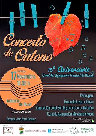 Fechas, información, programa, cartel, imágenes, mapa y ubicación de Concerto de Outono  en  O Rosal