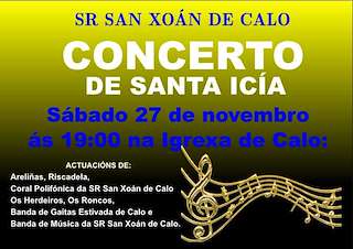 Fechas, información, programa, cartel, imágenes, mapa y ubicación de Concerto de Santa Icía de Calo  en  Teo