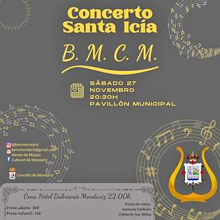 Fechas, información, programa, cartel, imágenes, mapa y ubicación de Concerto de Santa Icía  en  Mondariz