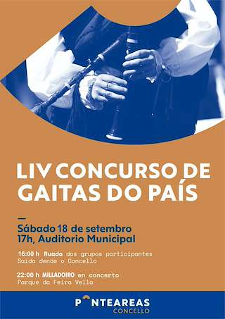 Fechas, información, programa, cartel, imágenes, mapa y ubicación de LV Concurso de Gaitas  en  Ponteareas