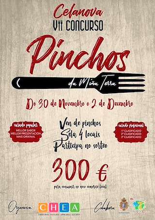 Fechas, información, programa, cartel, imágenes, mapa y ubicación de XI Concurso de Pinchos da Miña Terra   en  Celanova