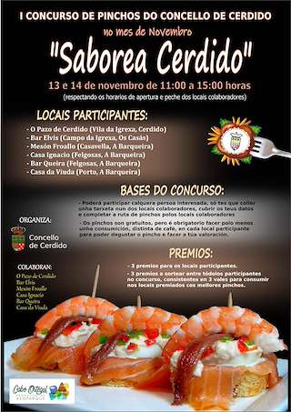 Fechas, información, programa, cartel, imágenes, mapa y ubicación de III Concurso de Pinchos Saborea Cerdido