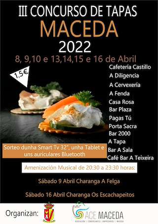 Fechas, información, programa, cartel, imágenes, mapa y ubicación de V Concurso de Tapas  en  Maceda