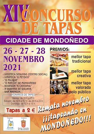 Fechas, información, programa, cartel, imágenes, mapa y ubicación de XVI Concurso de Tapas  en  Mondoñedo