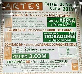 Corpus, San Antonio, Virxe do Carme e Sagrado Corazón de Xesús de Artes (2024) en Ribeira
