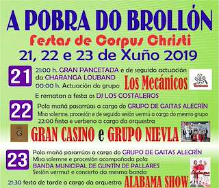 Fechas, información, programa, cartel, imágenes, mapa y ubicación de Corpus Christi  en  A Pobra do Brollón