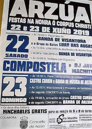 Fechas, información, programa, cartel, imágenes, mapa y ubicación de Corpus Christi  en  Arzúa