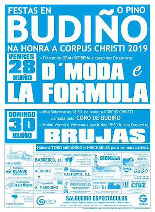 Fechas, información, programa, cartel, imágenes, mapa y ubicación de Corpus Christi de Budiño (2024)  en  O Pino