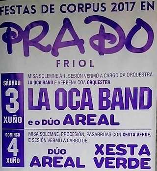 Fechas, información, programa, cartel, imágenes, mapa y ubicación de Corpus Christi de Prado  en  Friol