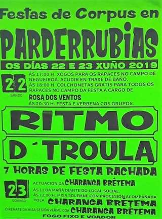 Fechas, información, programa, cartel, imágenes, mapa y ubicación de Corpus de Parderrubias  en  A Merca