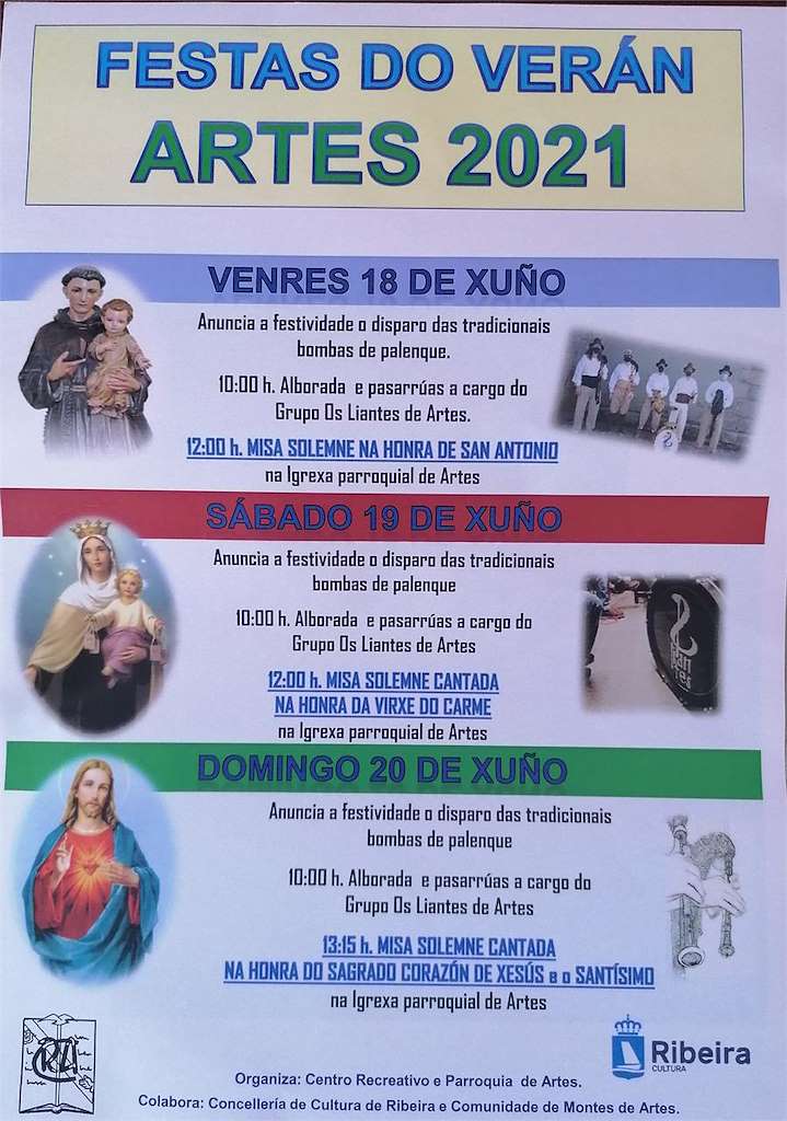 Corpus, San Antonio, Virxe do Carme e Sagrado Corazón de Xesús de Artes (2024) en Ribeira