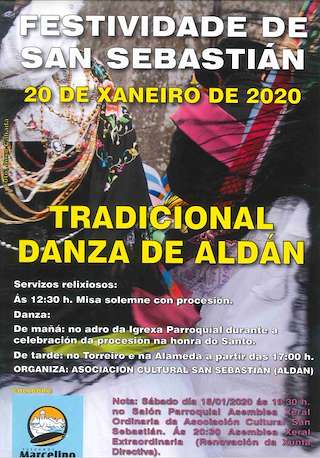 Fechas, información, programa, cartel, imágenes, mapa y ubicación de Danzas Ancestrais de San Sebastián (2025)  en  Cangas