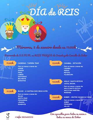 Fechas, información, programa, cartel, imágenes, mapa y ubicación de Día de Reis   en  Sober
