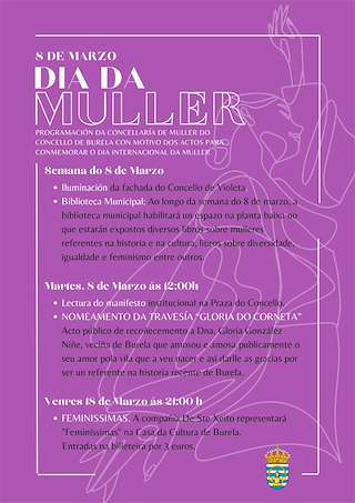 Fechas, información, programa, cartel, imágenes, mapa y ubicación de Día Internacional da Muller  en  Burela