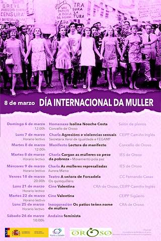 Fechas, información, programa, cartel, imágenes, mapa y ubicación de Día Internacional da Muller  en  Oroso