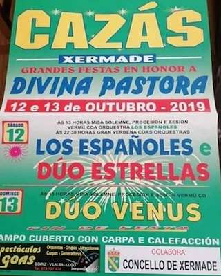 Fechas, información, programa, cartel, imágenes, mapa y ubicación de Divina Pastora de Cazás  en  Xermade
