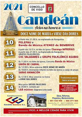 Fechas, información, programa, cartel, imágenes, mapa y ubicación de Dulce Nombre de María de Candeán (2024)  en  Vigo